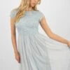 Picasso Short Sleeve Blue Bridesmaid Dress -Lace & Beads PicassoCappedSleevesBlue 3 edited