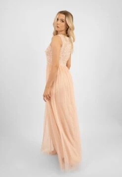 Picasso Blush Pink Embellished Bridesmaid Maxi Dress -Lace & Beads PicassoMaxiDressinNude 8