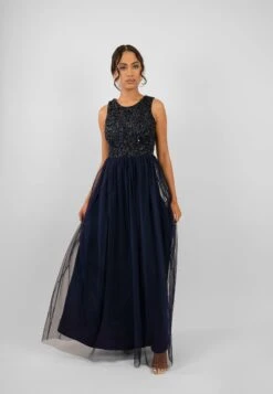 Picasso Navy Blue Embellished Bridesmaid Dress -Lace & Beads PicassoMaxiNavyBlue 8