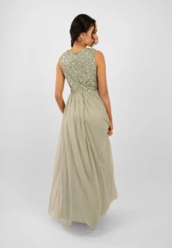 Picasso Sage Green Embellished Bridesmaid Dress -Lace & Beads PicassoMaxiSafe 3