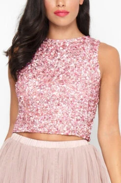 Picasso Pink Sequin Top -Lace & Beads PicassoTop
