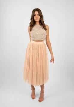 Picasso Nude Embellished Sequin Top -Lace & Beads PicassoTopinNudewithSkirtinNude 1