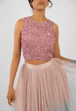 Cleo Pink Tulle Midi Skirt -Lace & Beads PicassoTopinPinkwithSkirtinPink 2