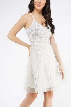 Riri White Tulle Mini Dress 11 Riri White Tulle Mini Dress -Lace & Beads Riri 2