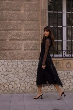 Roman Lola Polka Dot Midi Dress In Black -Lace & Beads RomanLolaBlack 8 c45f87a0 b3d1 4e5b a1f8 281b90aabb88