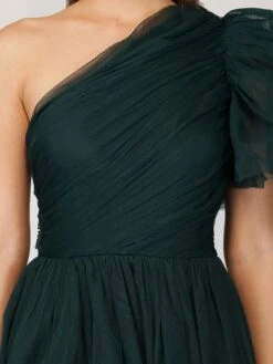 Rowan Emerald Green One Shoulder Tulle Gown -Lace & Beads RowanEmerald 1