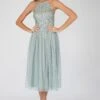 Sprinkle Sage Green Bridesmaid Midi Dress -Lace & Beads SPrinkleteal 1 Copy