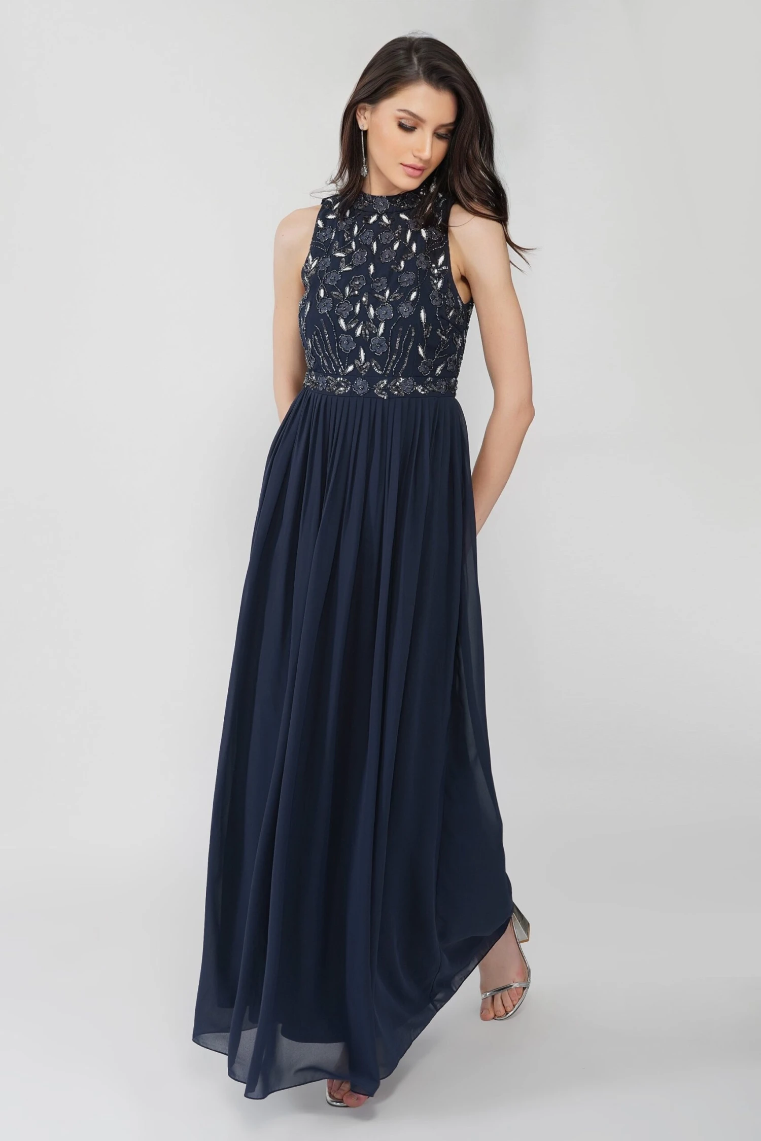 Saffron Floral Embellished And Embroidered Maxi Dress 5 Saffron Floral Embellished And Embroidered Maxi Dress - Image 3