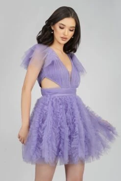 Sage Purple Tulle Mini Dress -Lace & Beads SageDress 2