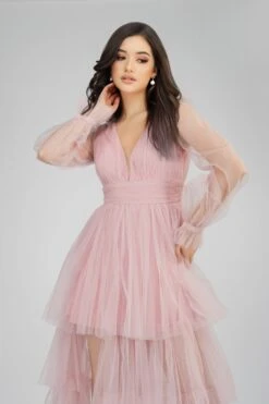 Salma Long Sleeve Tulle Maxi Dress In Pink 10 Salma Long Sleeve Tulle Maxi Dress In Pink -Lace & Beads SelmaMaxi 4