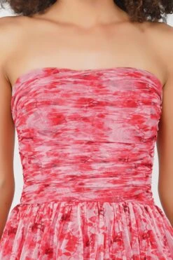 Shiloh High Low Tulle Dress In Red Floral -Lace & Beads Shiloh 4