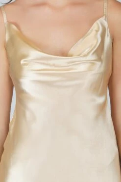 Sienna Champagne Bridesmaid Dress -Lace & Beads SiennaSatinDress 1