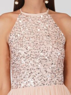 Sprinkle Blush Pink Bridesmaid Midi Dress -Lace & Beads SprinkleMidiBlush 6 Copy