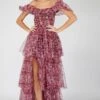 Sydney Tulle Maxi Dress In Burgundy Print 1 Sydney Tulle Maxi Dress In Burgundy Print -Lace & Beads SydneyBurgundyPrint 3 size