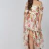 Sydney Tulle Maxi Dress In Bright Floral -Lace & Beads SydneyMaxiBrightFloral 2 size