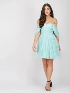 Sydney Tulle Polka Mini Dress In Mint 11 Sydney Tulle Polka Mini Dress In Mint -Lace & Beads SydneyMini