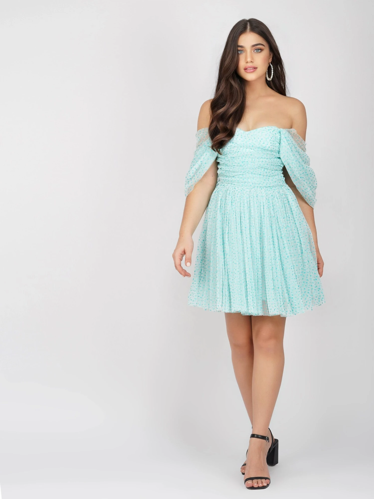 Sydney Tulle Polka Mini Dress In Mint 7 Sydney Tulle Polka Mini Dress In Mint - Image 5