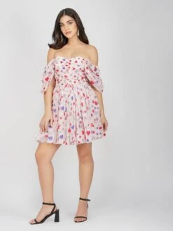 Sydney Rainbow Heart Mini Dress -Lace & Beads SydneyMiniHeartPrint 1 Copy