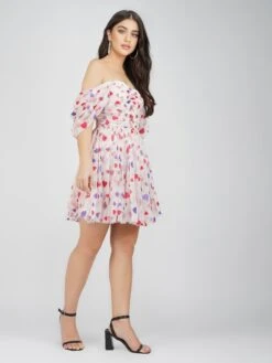 Sydney Rainbow Heart Mini Dress -Lace & Beads SydneyMiniHeartPrint 2 Copy