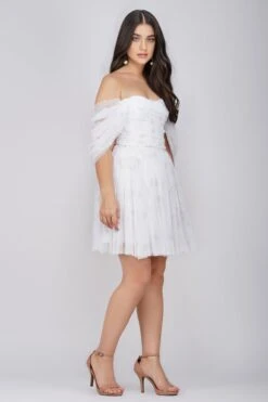 Sydney Ivory Polka Mini Dress -Lace & Beads SydneyMiniIvoryPOlka 3 Copy