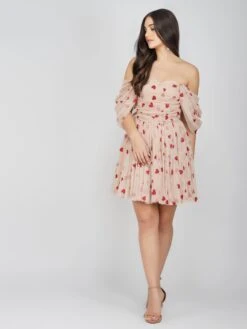 Sydney Red Heart Mini Dress -Lace & Beads SydneyMini 2