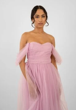 Melbourne Tulle Midi Dress In Pink -Lace & Beads Untitled 5221