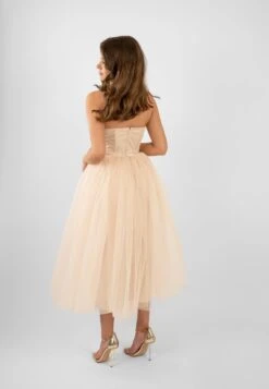 Nimo Cream Tulle Midi Dress With Shell Cups -Lace & Beads Untitled 5244
