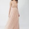 Ursa Blush Pink Embellished Maxi Dress -Lace & Beads Ursa 3