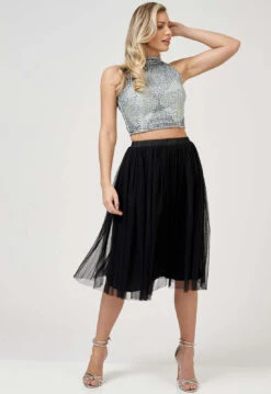 Val Tulle Midi Skirt In Black -Lace & Beads VALSKIRTINBLACK 5e543c9d ceba 407a 86e1 149ad76f0987