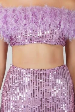Zuri Sequin Lilac Feather Skirt -Lace & Beads ZUri 6 85a8a466 01cd 41d0 b055 cde45702d91d