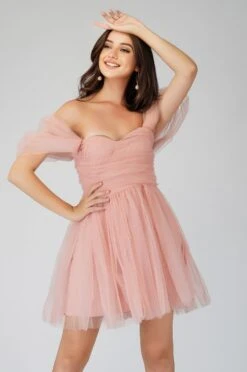 Sydney Light Pink Tulle Mini Dress